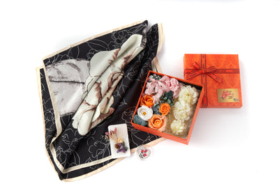 Mothers day gift box, scarf gift set