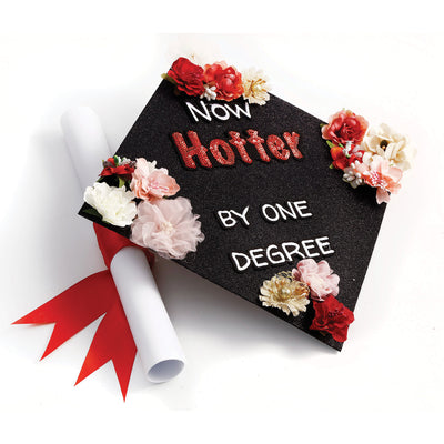 Handmade Graduation Cap Topper, Graduation Cap Decorations, Now Hotter by One Degree