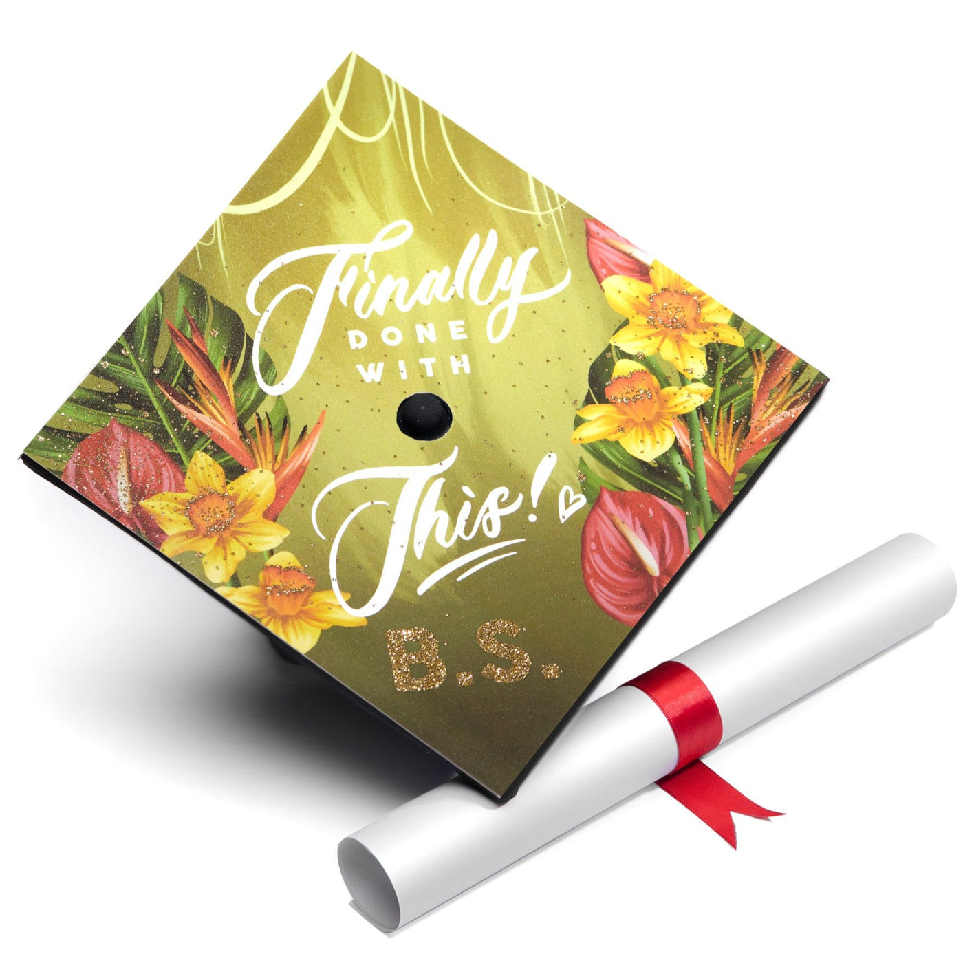 Graduation cap topper, Finally done with this, Graduation Cap Decoration