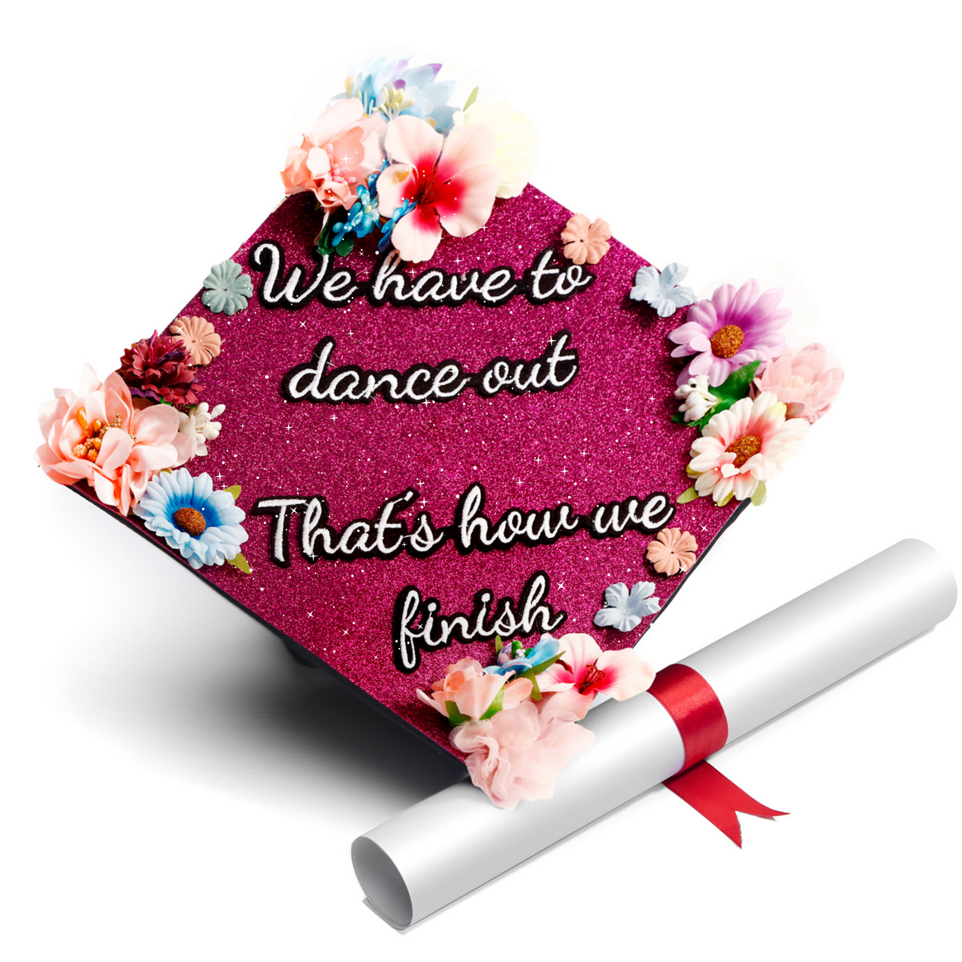 Glitter Graduation Cap Topper, We Have to Dance Out, Graduation Cap Decorations
