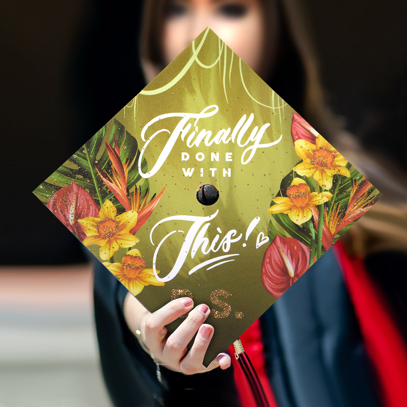 Graduation cap topper, Finally done with this, Graduation Cap Decoration