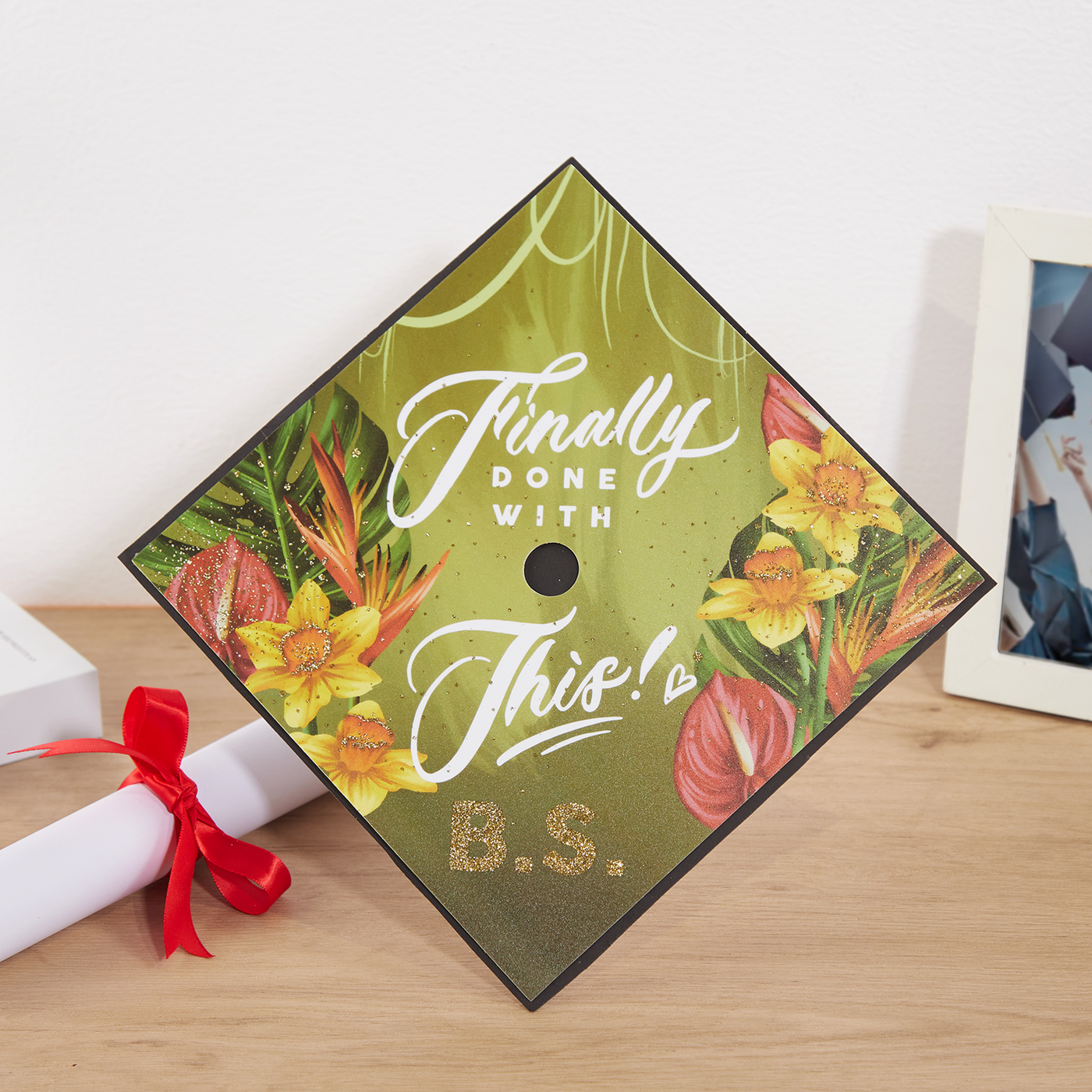 Graduation cap topper, Finally done with this, Graduation Cap Decoration