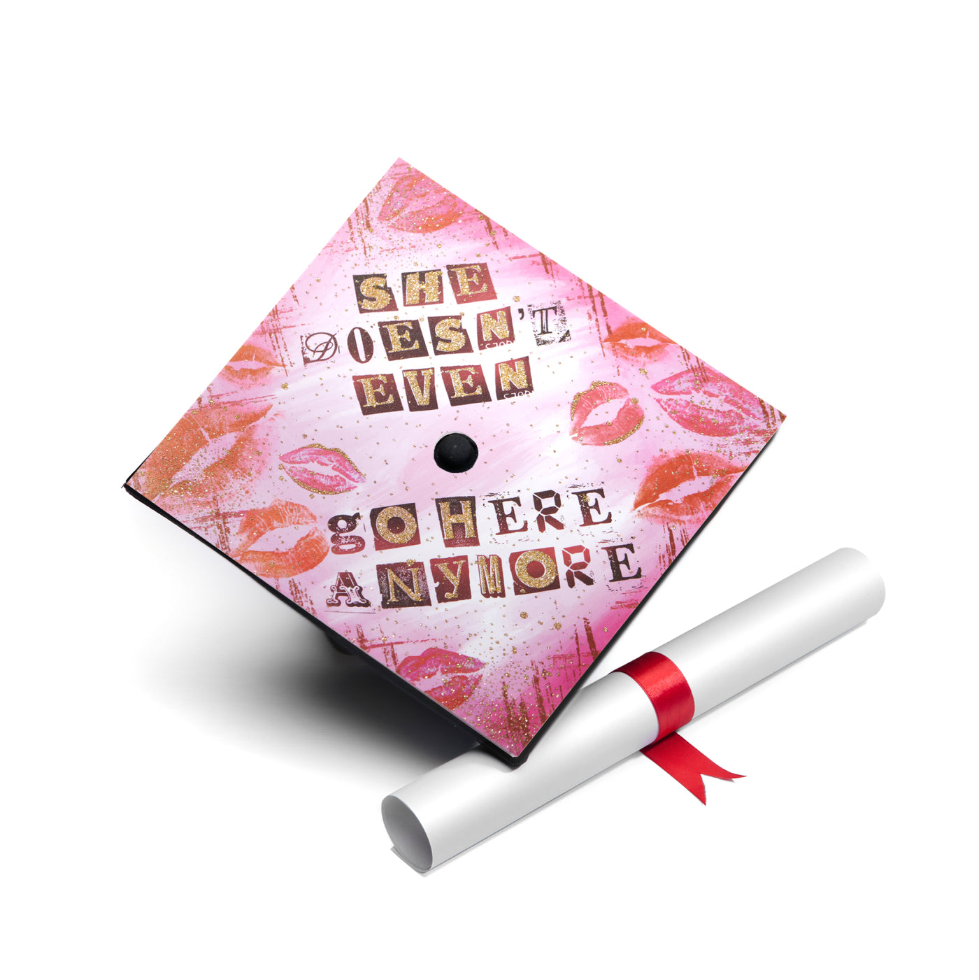 Graduation cap topper art print, She doesn’t even go here anymore