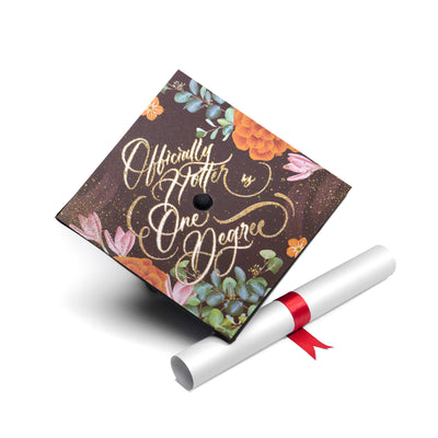 Graduation cap topper art print, Officially hotter by one degree