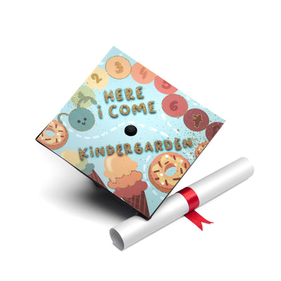 Graduation cap topper art print, Here I come kindergarten