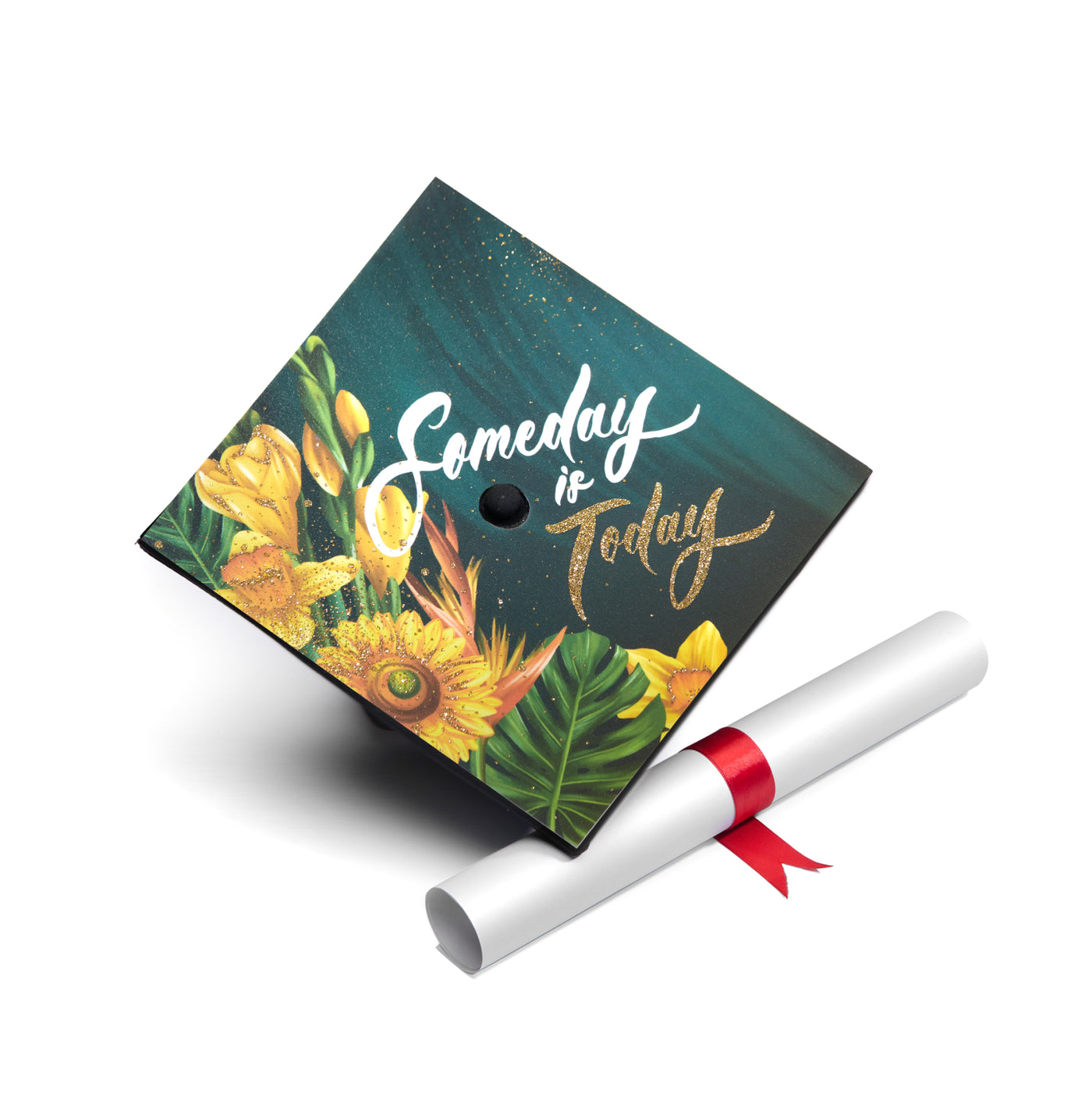 Graduation cap topper art print, Someday is today