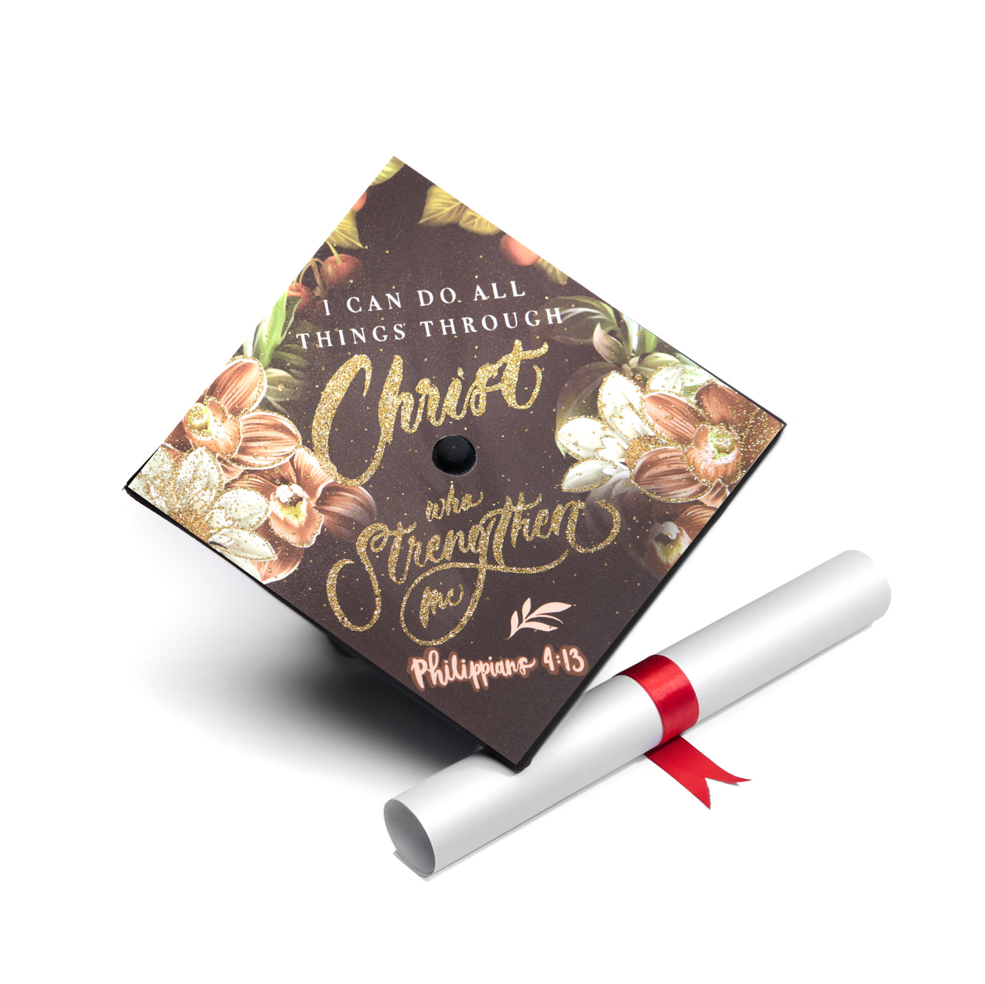Graduation cap topper art print, I can do all things through Christ who strengthens me