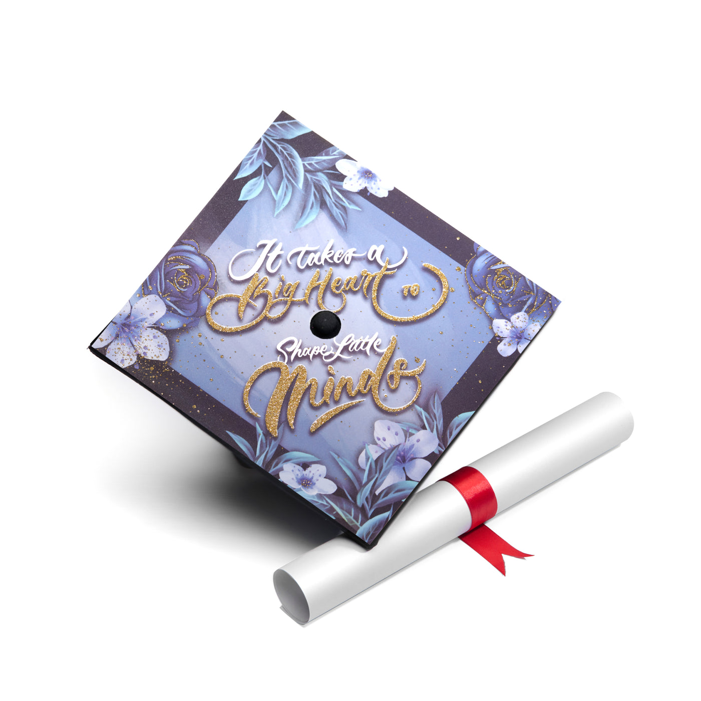 Graduation cap topper art print, It takes a big heart to shape little minds