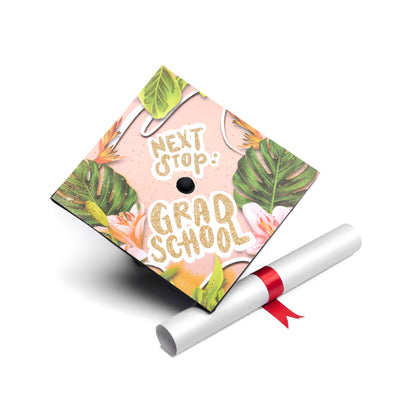 Graduation cap topper art print, Next stop: grad school