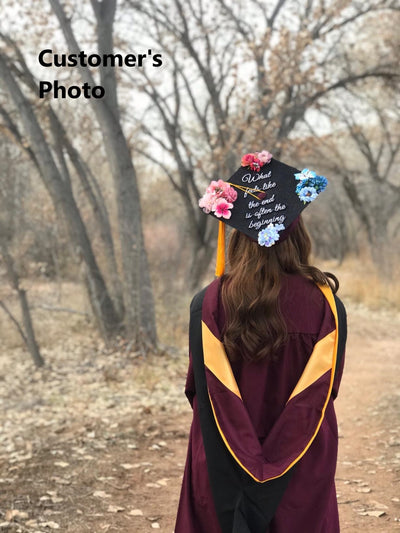 Handmade Graduation Cap Topper, Graduation Cap Decorations, What Feels Like The End