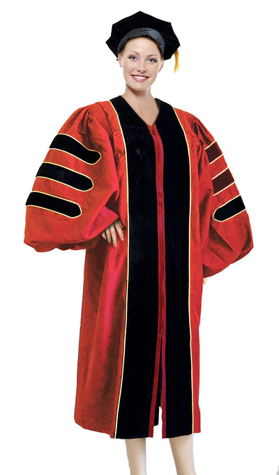 Premium Doctoral Tam Gown for Faculty and PhD Graduates Unisex