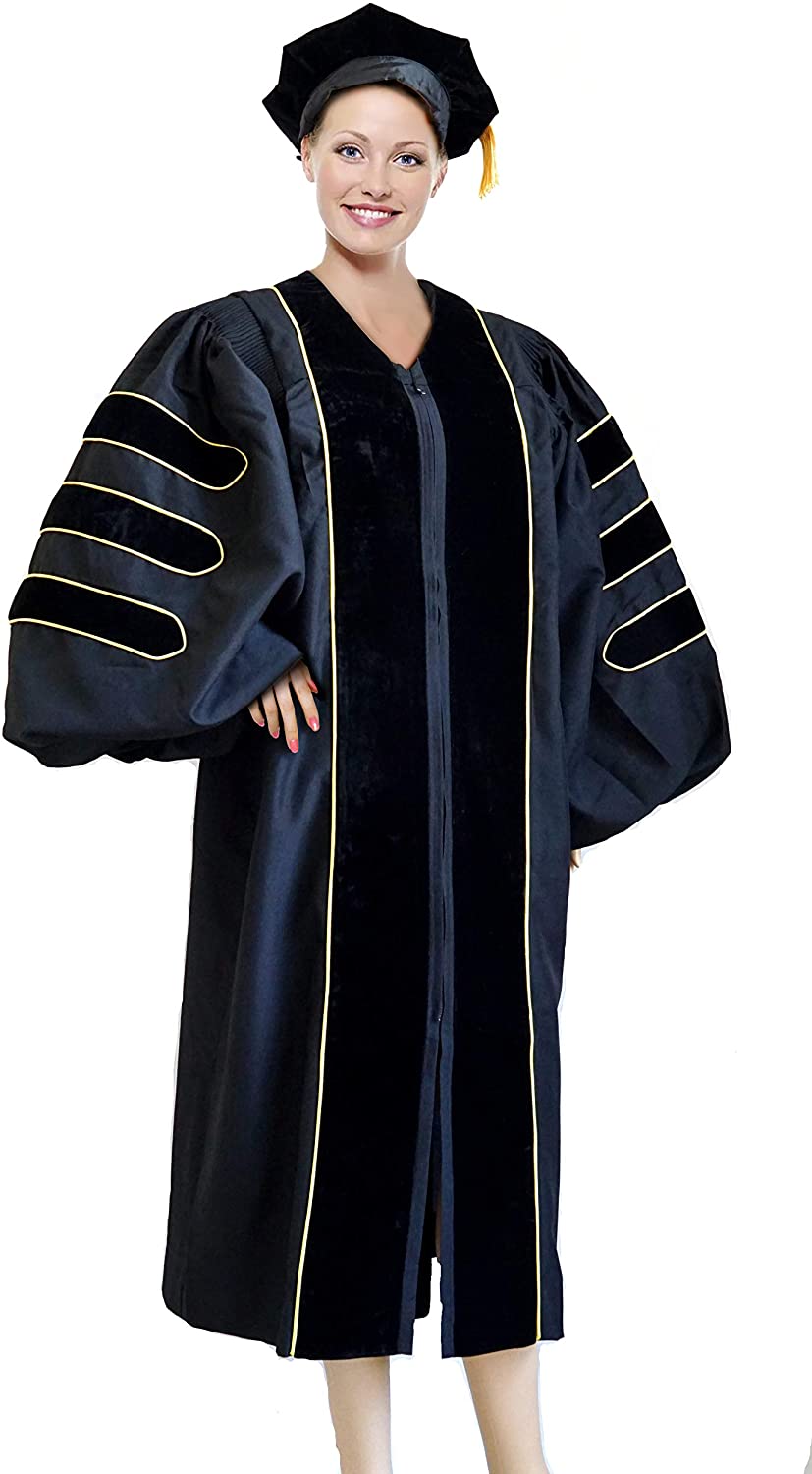 Premium Doctoral Tam Gown for Faculty and PhD Graduates Unisex