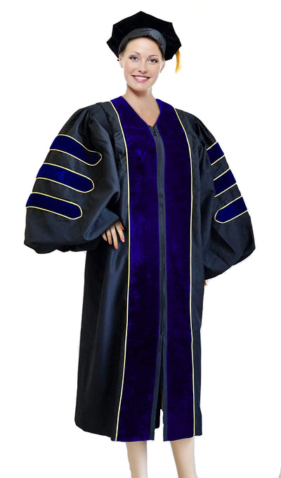 Premium Doctoral Tam Gown for Faculty and PhD Graduates Unisex