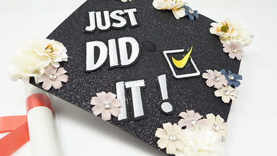 Handmade Graduation Cap Topper, Graduation Cap Decorations, Just Did It