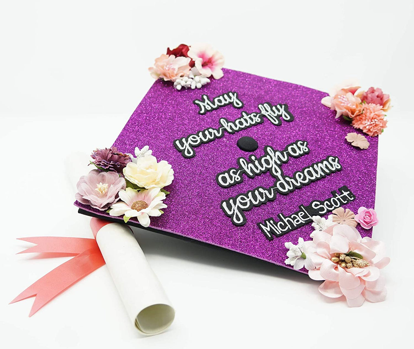 Handmade Graduation Cap Topper, Graduation Cap Decorations, May Your Hats Fly As High As Your Dreams