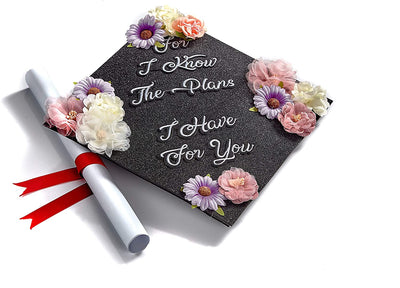 Handmade Graduation Cap Topper, Graduation Cap Decorations, For I Know The Plans I Have for You