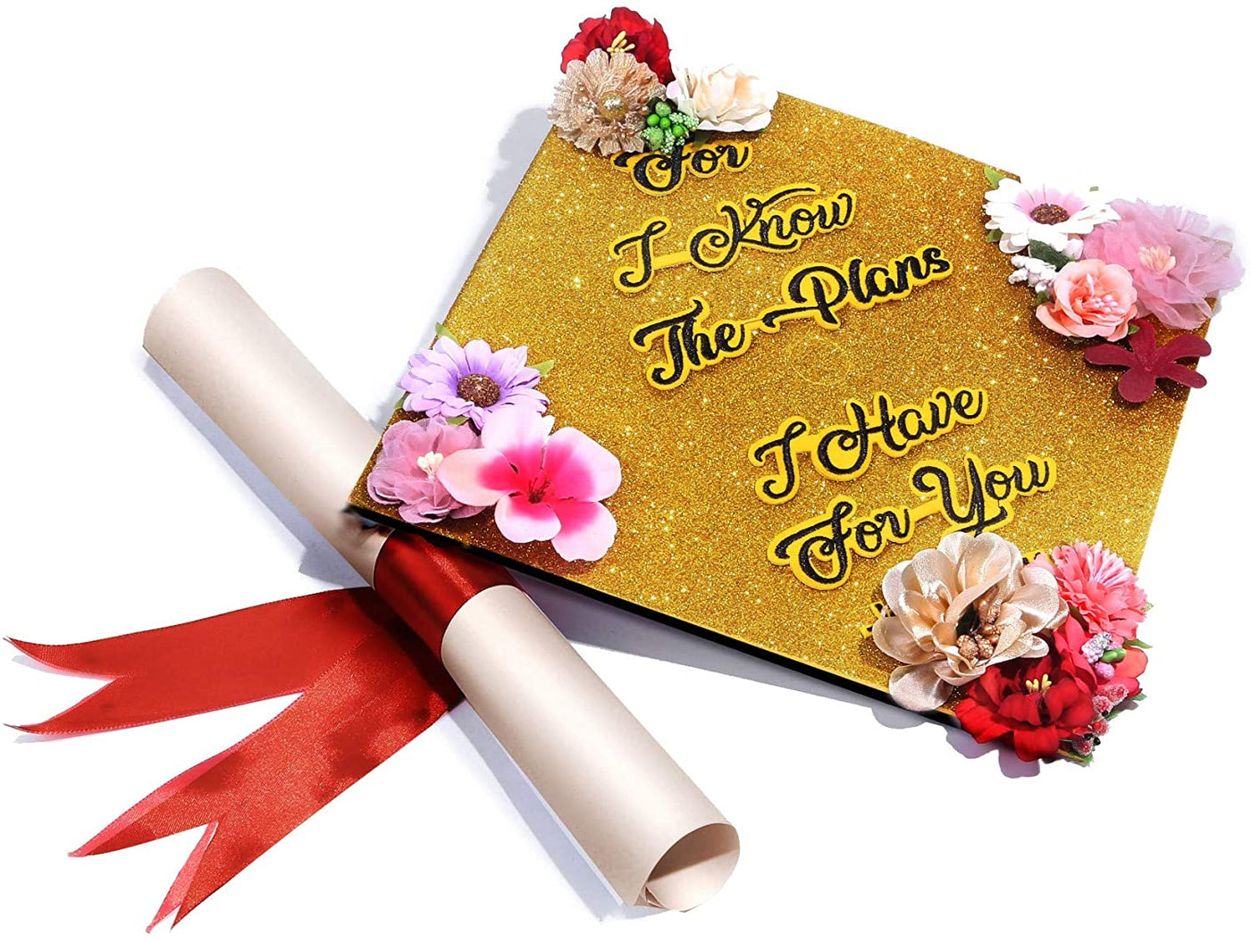 Handmade Graduation Cap Topper, Graduation Cap Decorations, For I Know The Plans I Have for You