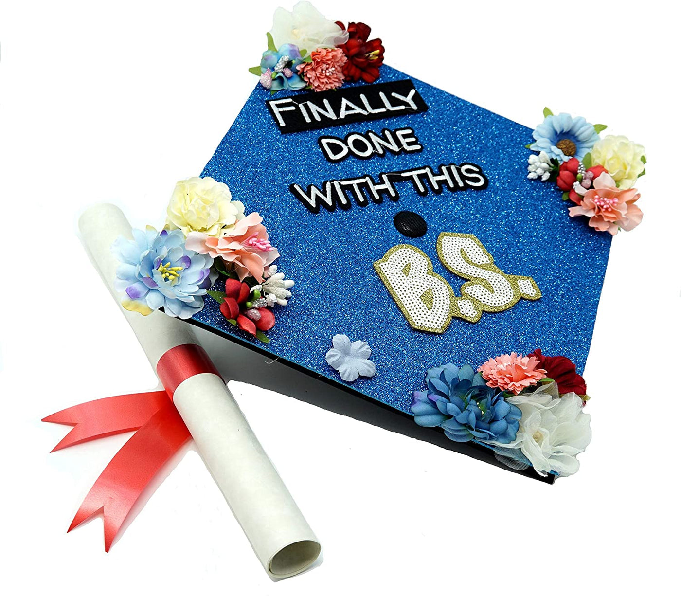 Handmade Graduation Cap Topper, Graduation Cap Decorations, Finally Done with This B.S.