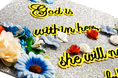 Handmade Graduation Cap Topper, Graduation Cap Decorations, God Is Within Her She Will Not Fall
