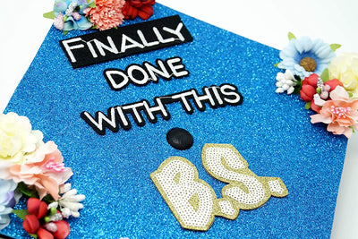 Handmade Graduation Cap Topper, Graduation Cap Decorations, Finally Done with This B.S.