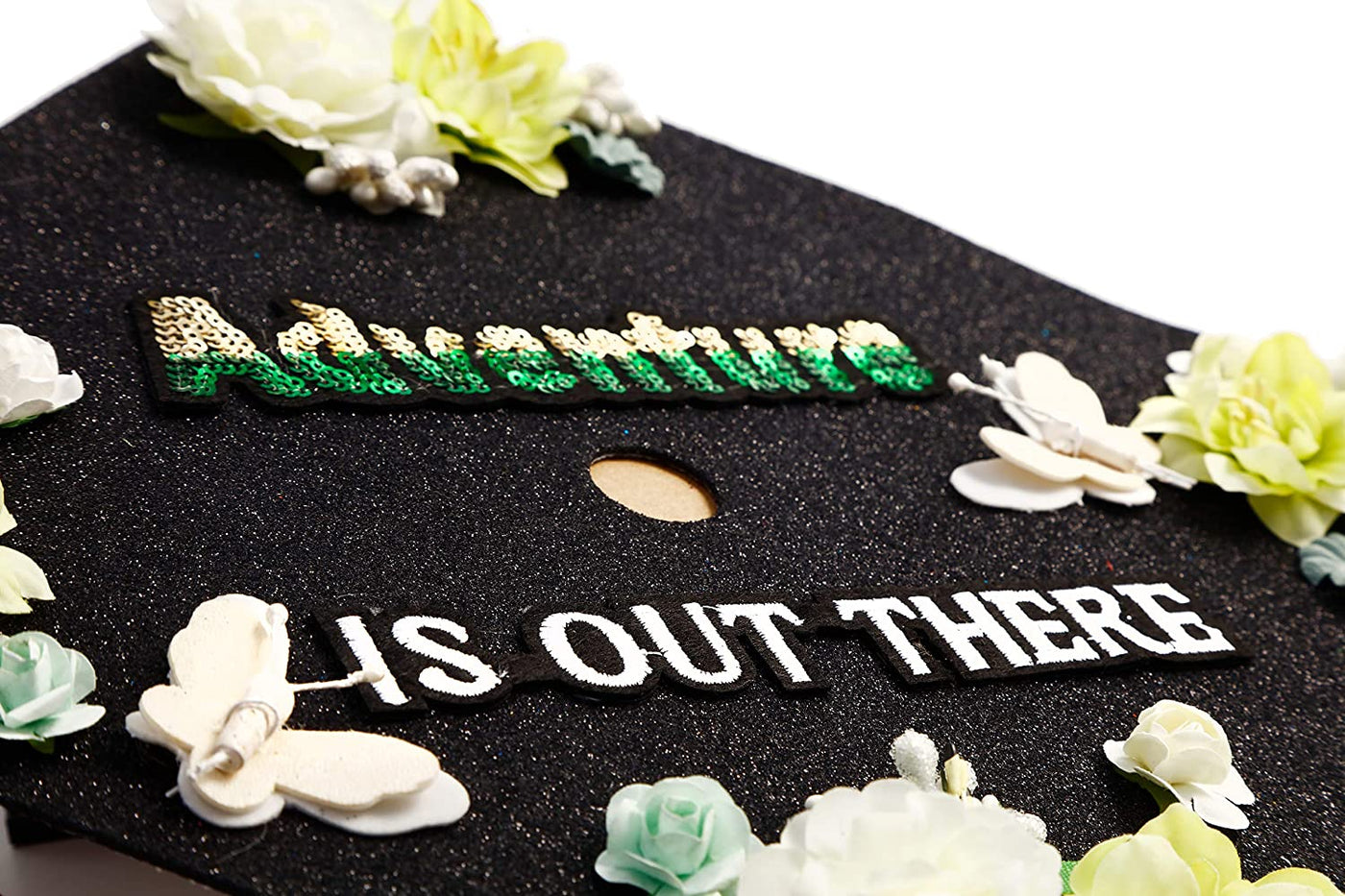 Handmade Graduation Cap Topper, Graduation Cap Decorations, Adventure Is Out There
