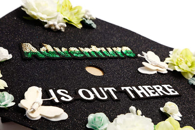 Handmade Graduation Cap Topper, Graduation Cap Decorations, Adventure Is Out There