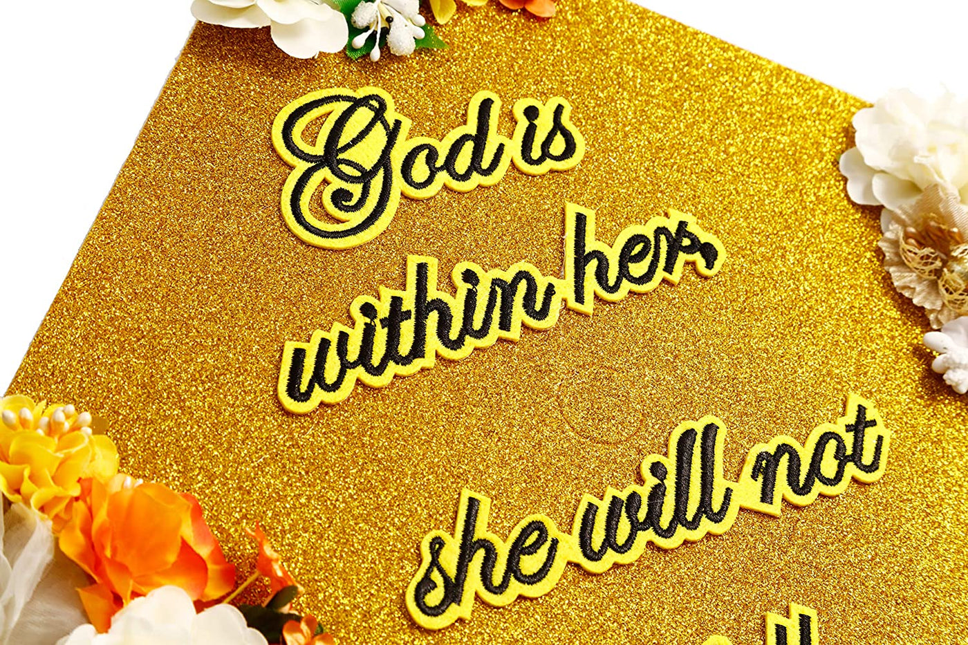 Handmade Graduation Cap Topper, Graduation Cap Decorations, God Is Within Her She Will Not Fall