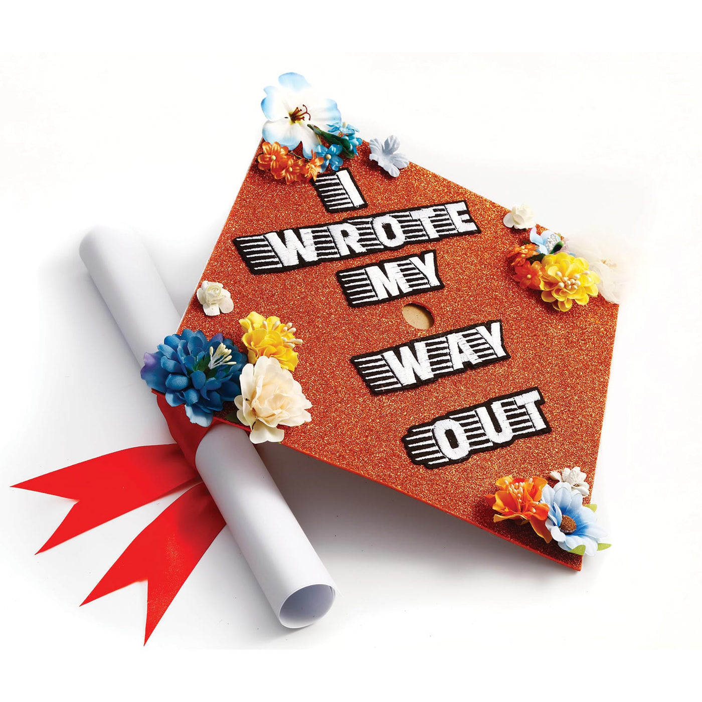 Handmade Graduation Cap Topper, Graduation Cap Decorations, I Wrote My Way Out