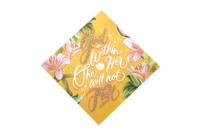 Graduation cap topper art print, God is within her she will not fall