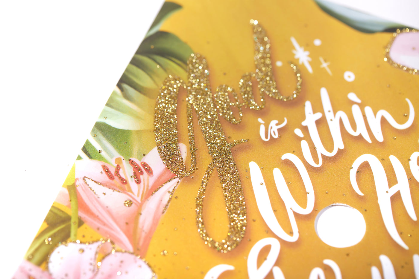 Graduation cap topper art print, God is within her she will not fall