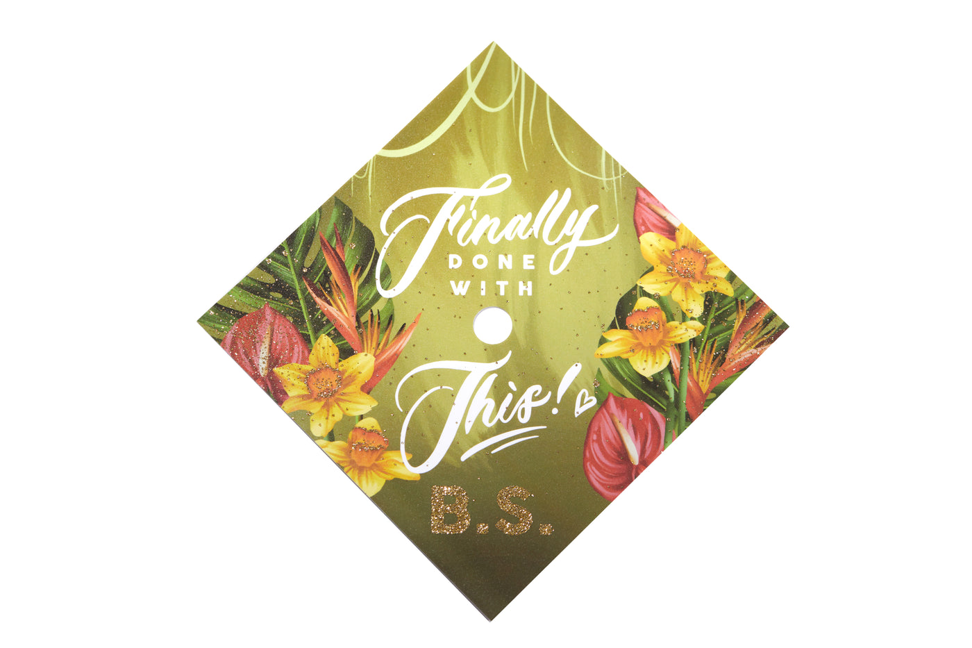 Graduation cap topper art print, Finally done with this