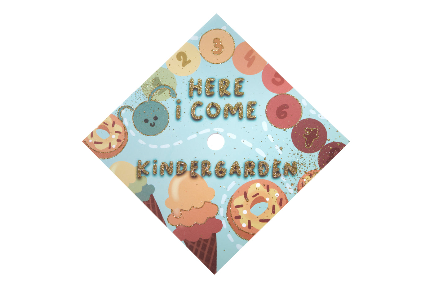 Graduation cap topper art print, Here I come kindergarten