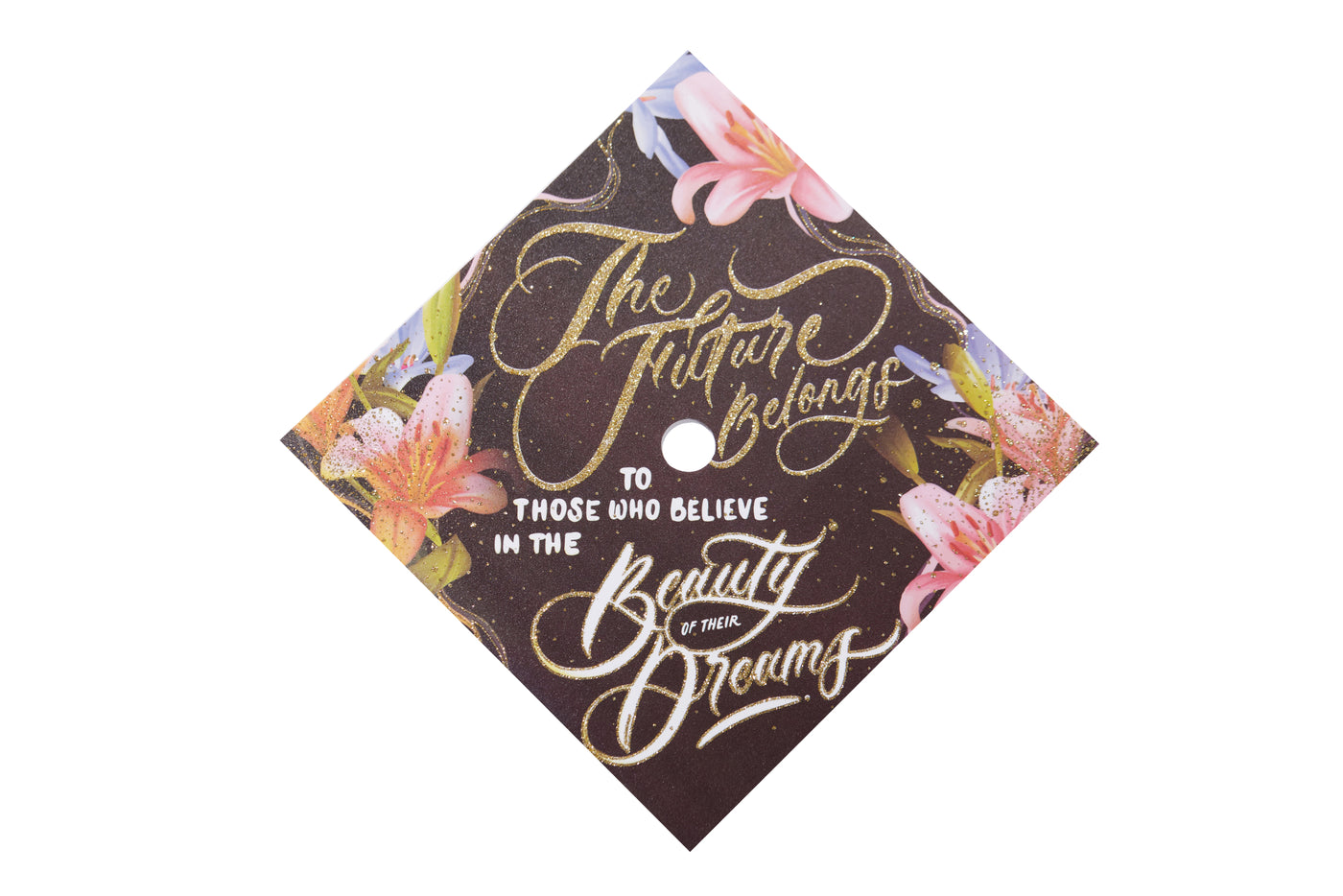 Graduation cap topper art print, The future belongs to those who believe in the beautify of their dreams
