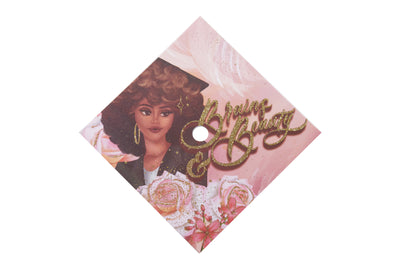 Graduation cap topper art print, Brains and beauty