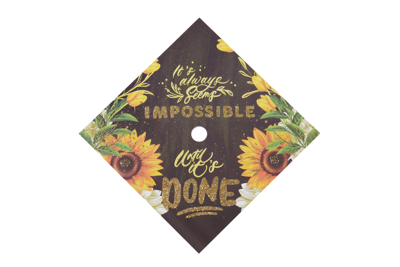 Graduation cap topper art print, It always seems impossible until it’s done