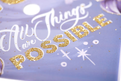 Graduation cap topper art print, With god all things are possible