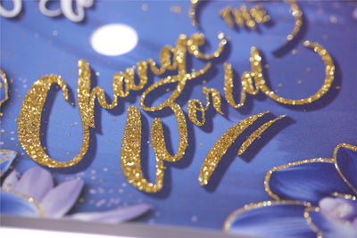 Graduation cap topper art print, And off she went to change the world