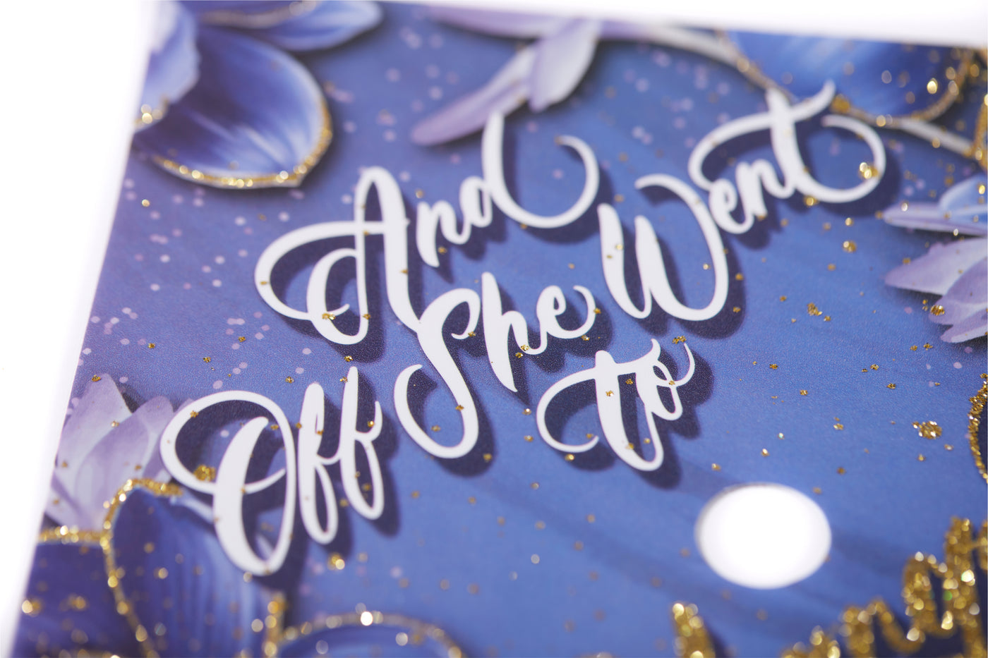 Graduation cap topper art print, And off she went to change the world