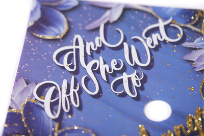 Graduation cap topper art print, And off she went to change the world