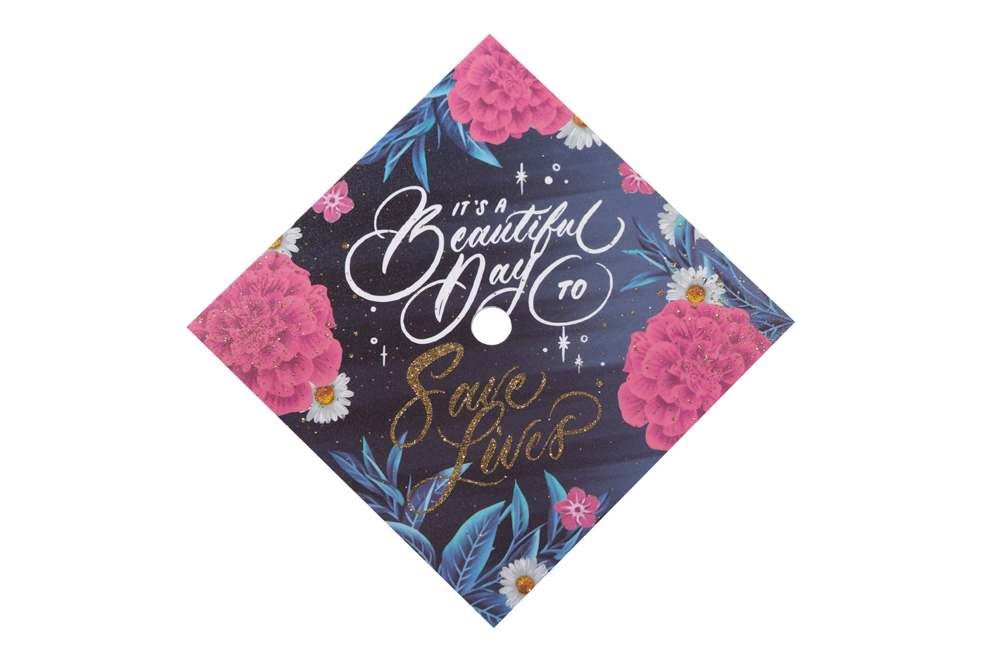 Graduation cap topper art print, It is a beautiful day to save lives