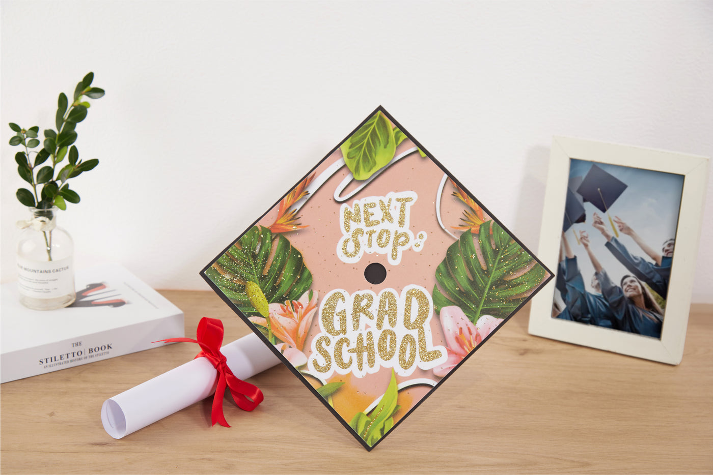Graduation cap topper art print, Next stop: grad school