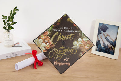 Graduation cap topper art print, I can do all things through Christ who strengthens me