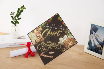 Graduation cap topper art print, I can do all things through Christ who strengthens me