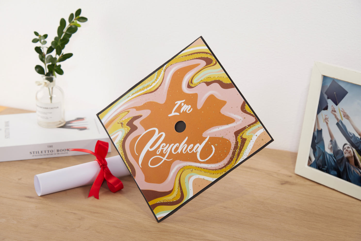 Graduation cap topper art print, I’m psyched