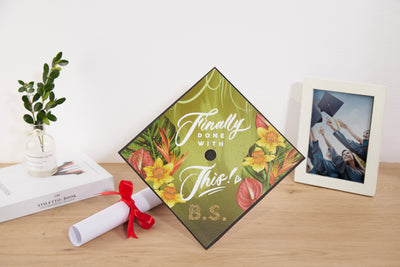 Graduation cap topper art print, Finally done with this