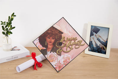Graduation cap topper art print, Brains and beauty