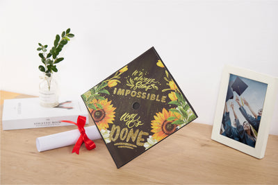 Graduation cap topper art print, It always seems impossible until it’s done