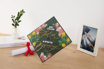 Graduation cap topper art print, What feels like the end is often the beginnings