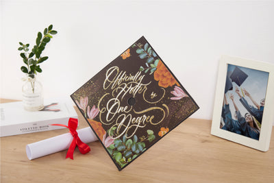 Graduation cap topper art print, Officially hotter by one degree