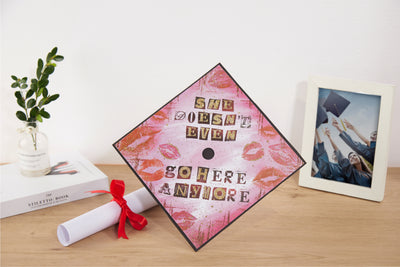 Graduation cap topper art print, She doesn’t even go here anymore